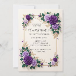 Invitation de mariage florale violette personnalis
