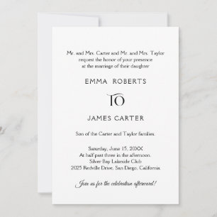 Invitation de mariage formelle classique