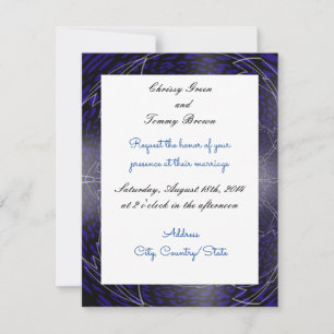 Invitation de mariage fractale bleue moderne
