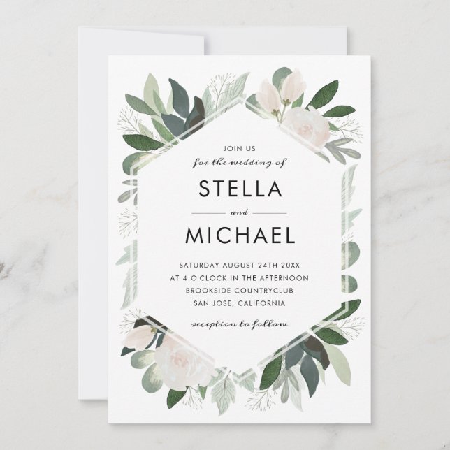 Invitation de mariage Garden Blush (Devant)