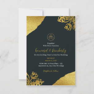 Invitation de mariage Gold Elegant