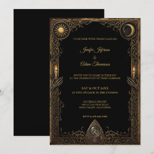 Invitation de mariage gothique céleste Halloween