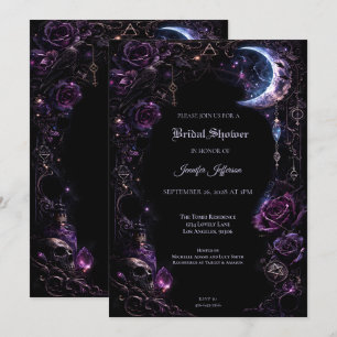 Invitation de mariage gothique floral Halloween