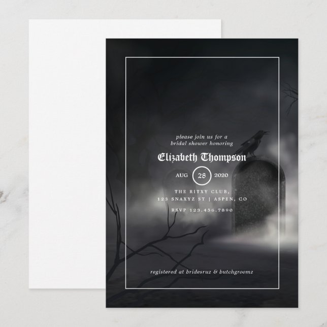 Invitation de mariage gothique Halloween (Devant / Derrière)