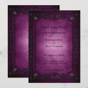 Invitation de mariage gothique Halloween à conserv
