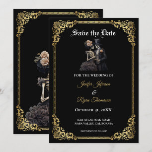 Invitation de mariage gothique Halloween à conserv