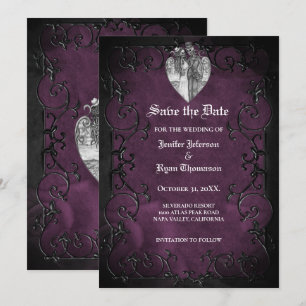 Invitation de mariage gothique Halloween à conserv