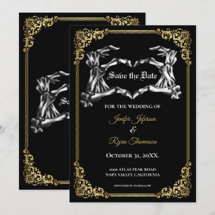Invitation de mariage gothique Halloween à sauvega