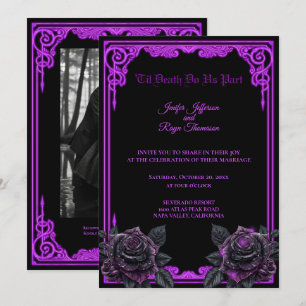 Invitation de mariage gothique Halloween avec lueu