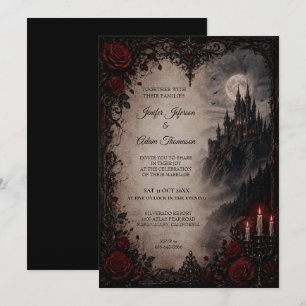 Invitation de mariage gothique Halloween Vampire