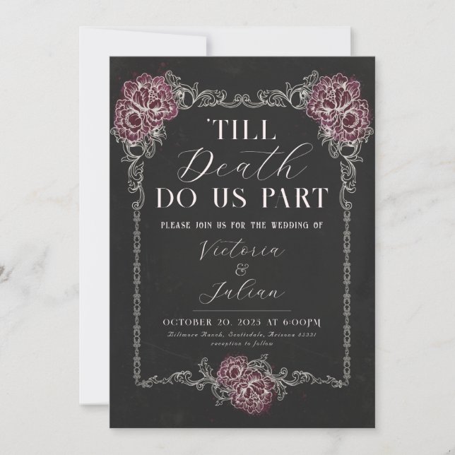 Invitation de mariage gothique victorien (Devant)