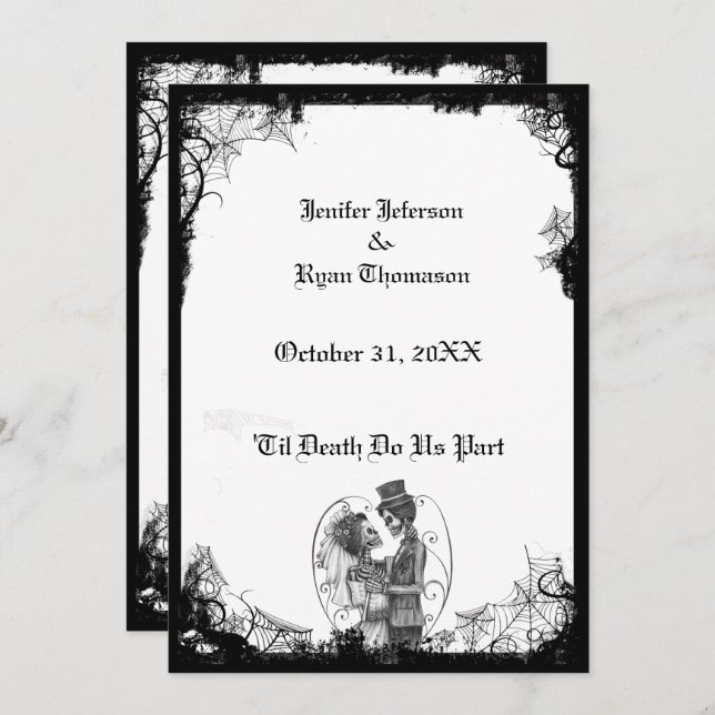 Invitation de mariage Halloween (Devant / Derrière)