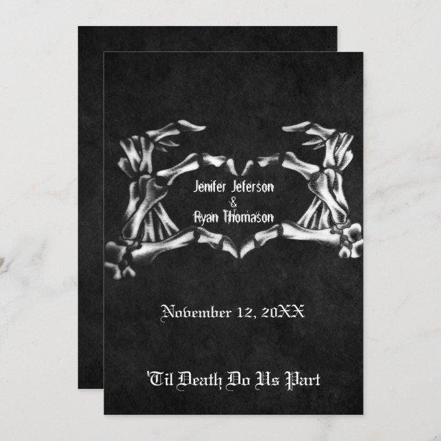 Invitation de mariage Halloween (Devant / Derrière)