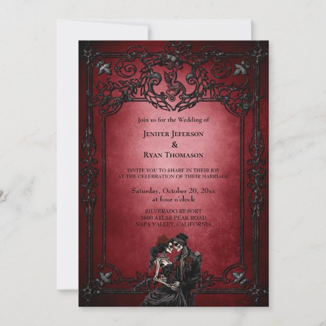 Invitation de mariage Halloween gothique (Devant)