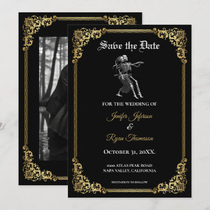 Invitation de mariage Halloween gothique pour anno