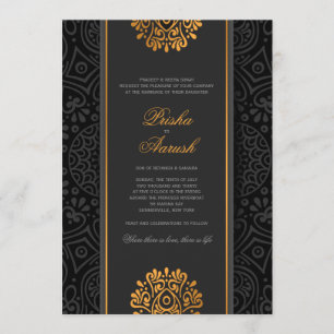 Invitation de mariage indien élégante Mandala