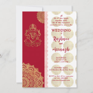 Invitation de mariage indien Ganesha Mandala