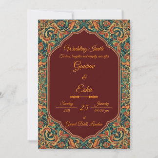 Invitation de mariage indien (version moghole)