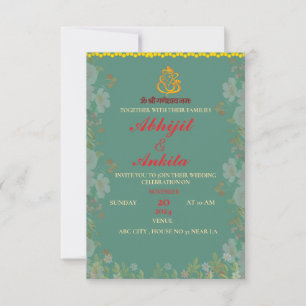 invitation de mariage indienne personnalisée