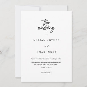 Invitation de mariage islamique minimaliste modern
