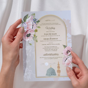 Invitation de mariage islamique Rose Acrylique
