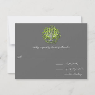 Invitation de mariage Lime Swirl Tree Roots of Lov