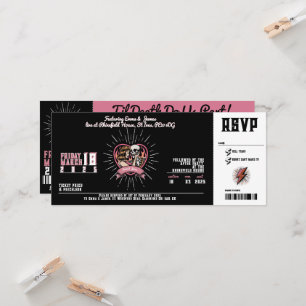 Invitation de mariage Love Groove Rock and Roll