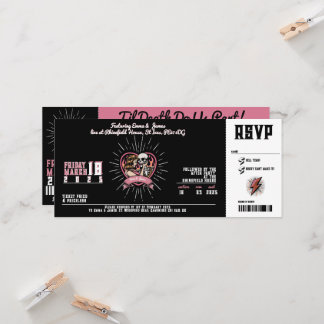 Invitation de mariage Love Groove Rock and Roll