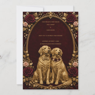 Invitation de mariage Luxueuse Bouledogue doré Bou