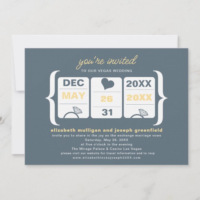 Invitation de mariage machine à sous (Devant)