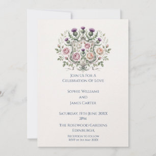 Invitation de mariage mandala floral rose