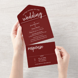Invitation de mariage Maroon All in One