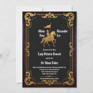 Invitation de mariage médiéval royal de joute