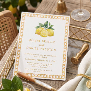Invitation de mariage méditerranéen au citron aqua