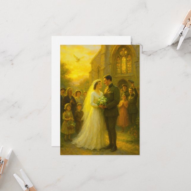Invitation de mariage militaire (Devant/Arrière en situation)