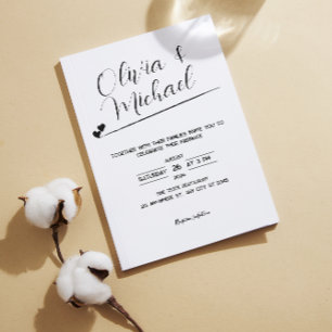 Invitation de mariage mimaliste, élégante