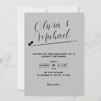 Invitation de mariage mimaliste, élégante