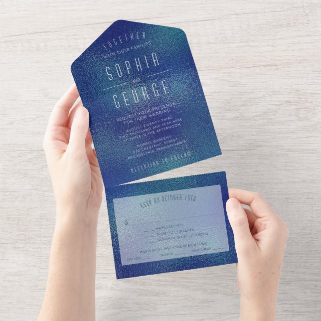Invitation de mariage minimal à huile métallique m (Déchirure)
