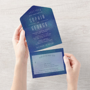 Invitation de mariage minimal à huile métallique m