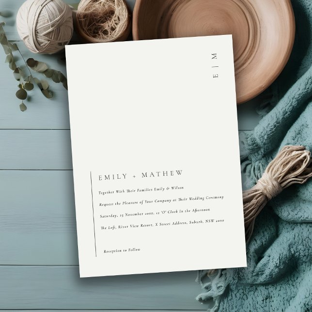 Invitation de mariage minimal de typographie noire (Créateur téléchargé)