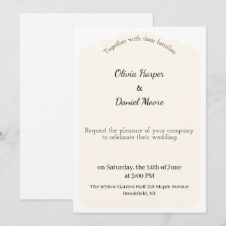 Invitation de mariage minimal élégant