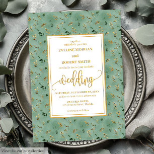 Invitation de mariage minimaliste à l'eucalyptus v