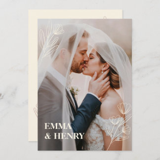 Invitation de mariage minimaliste élégante avec ma