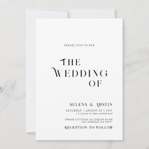 Invitation de mariage minimaliste et chic