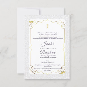 Invitation de mariage minimaliste ganesha indien