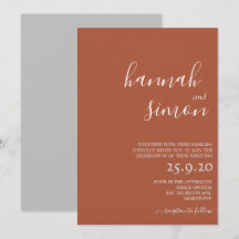 Invitation de mariage minimaliste moderne d'automn