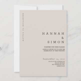 Invitation de mariage minimaliste moderne d'automn