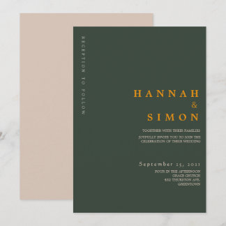 Invitation de mariage minimaliste moderne d'automn