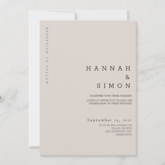 Invitation de mariage minimaliste moderne d'automn