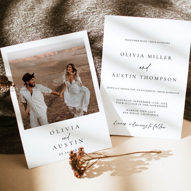 Invitation de mariage minimaliste moderne | Photo  (Créateur téléchargé)